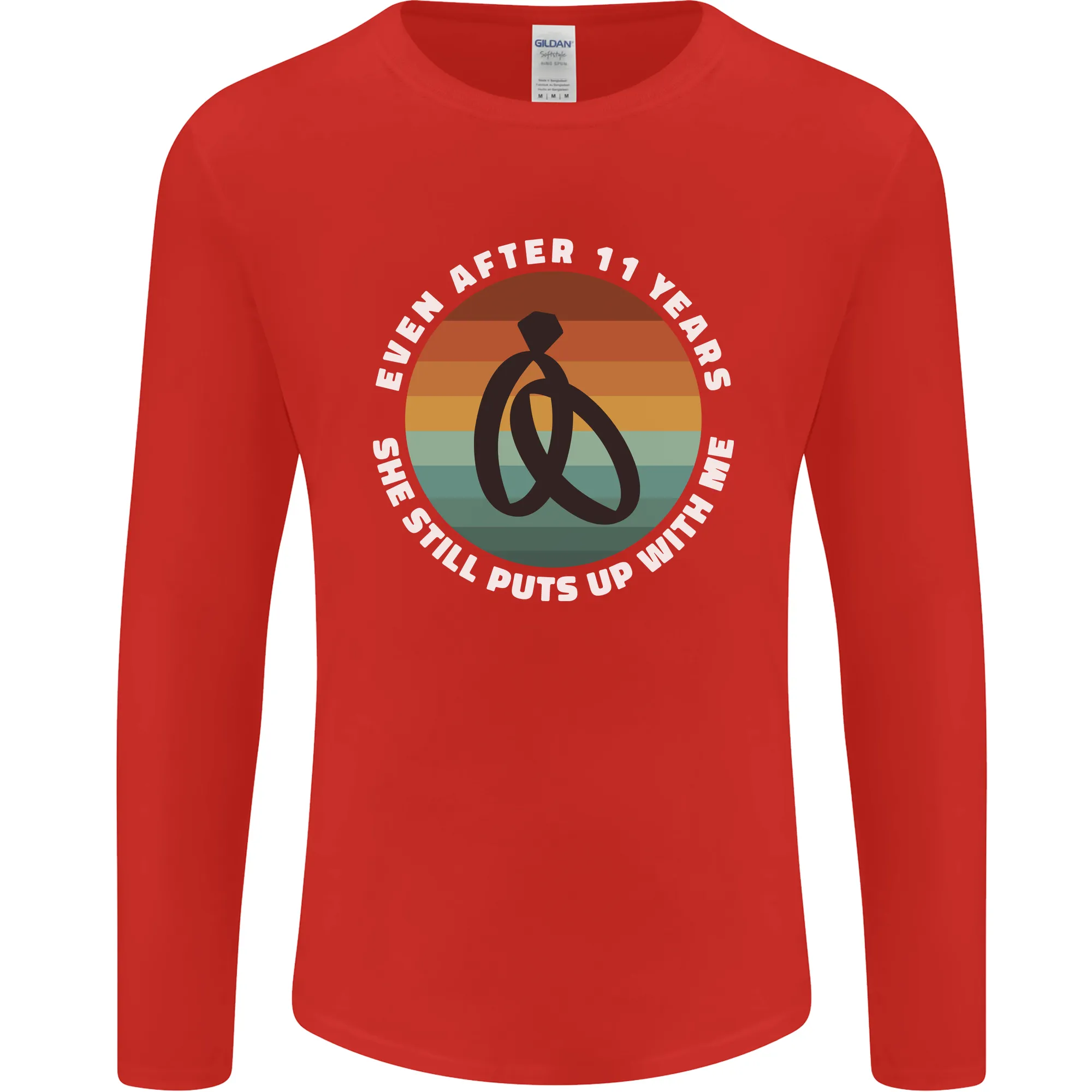 11 Year Wedding Anniversary 11th Marriage Mens Long Sleeve T-Shirt