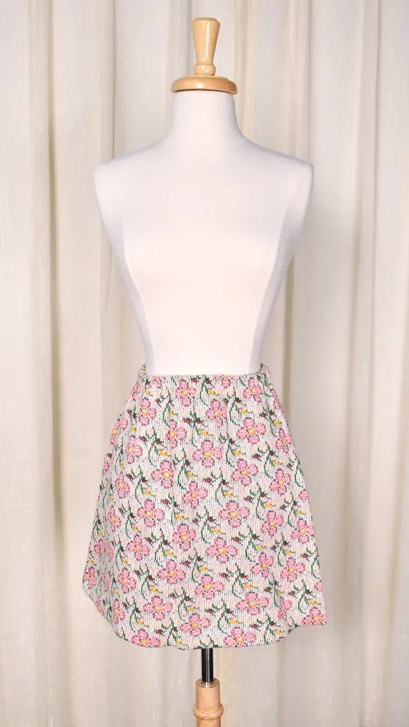 1960s Neon Pink Floral Knit Set