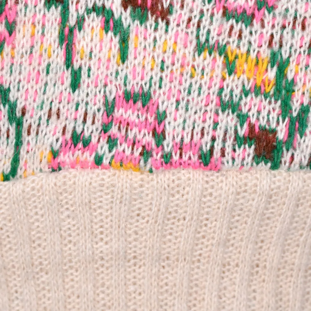 1960s Neon Pink Floral Knit Set
