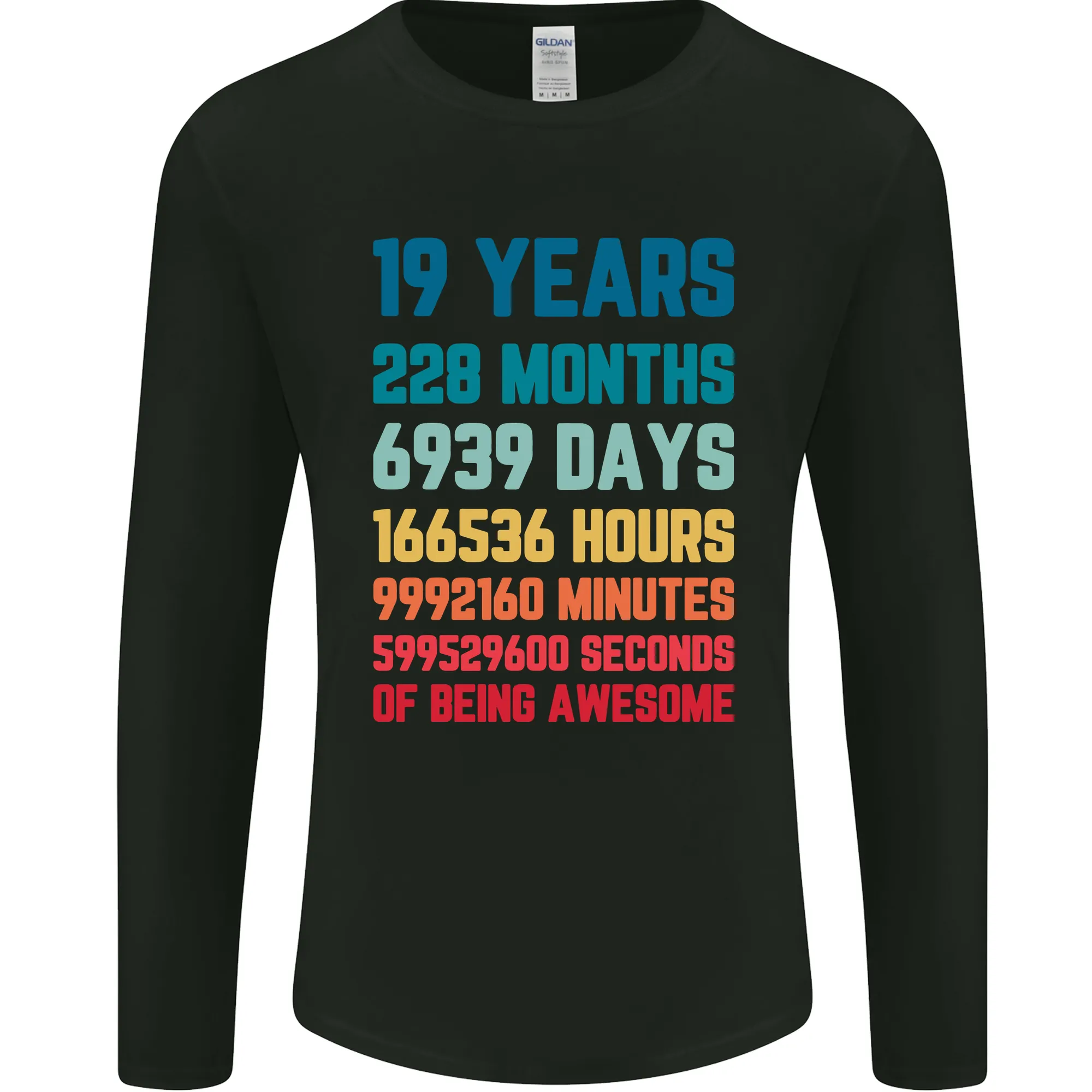 19th Birthday 19 Year Old Mens Long Sleeve T-Shirt
