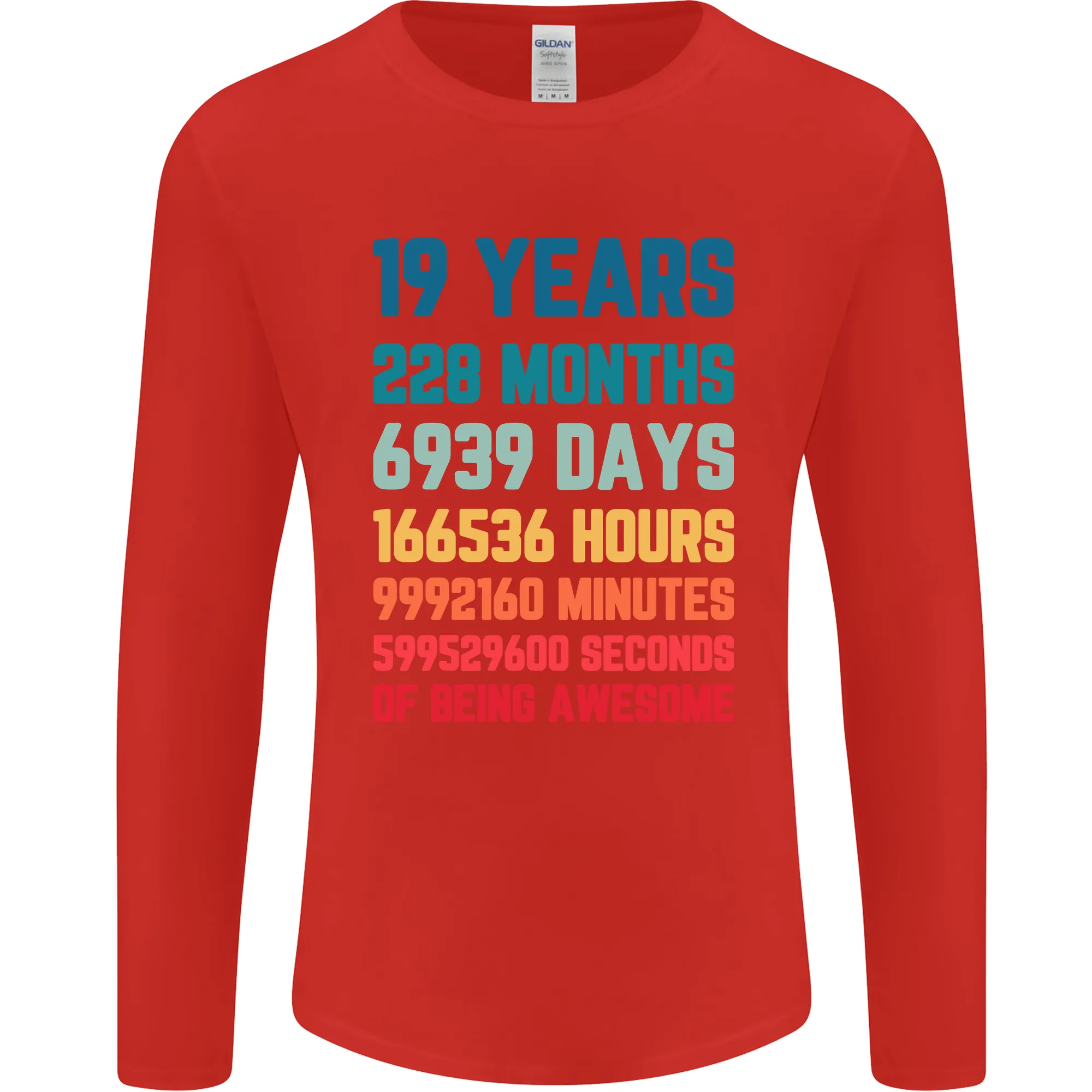 19th Birthday 19 Year Old Mens Long Sleeve T-Shirt