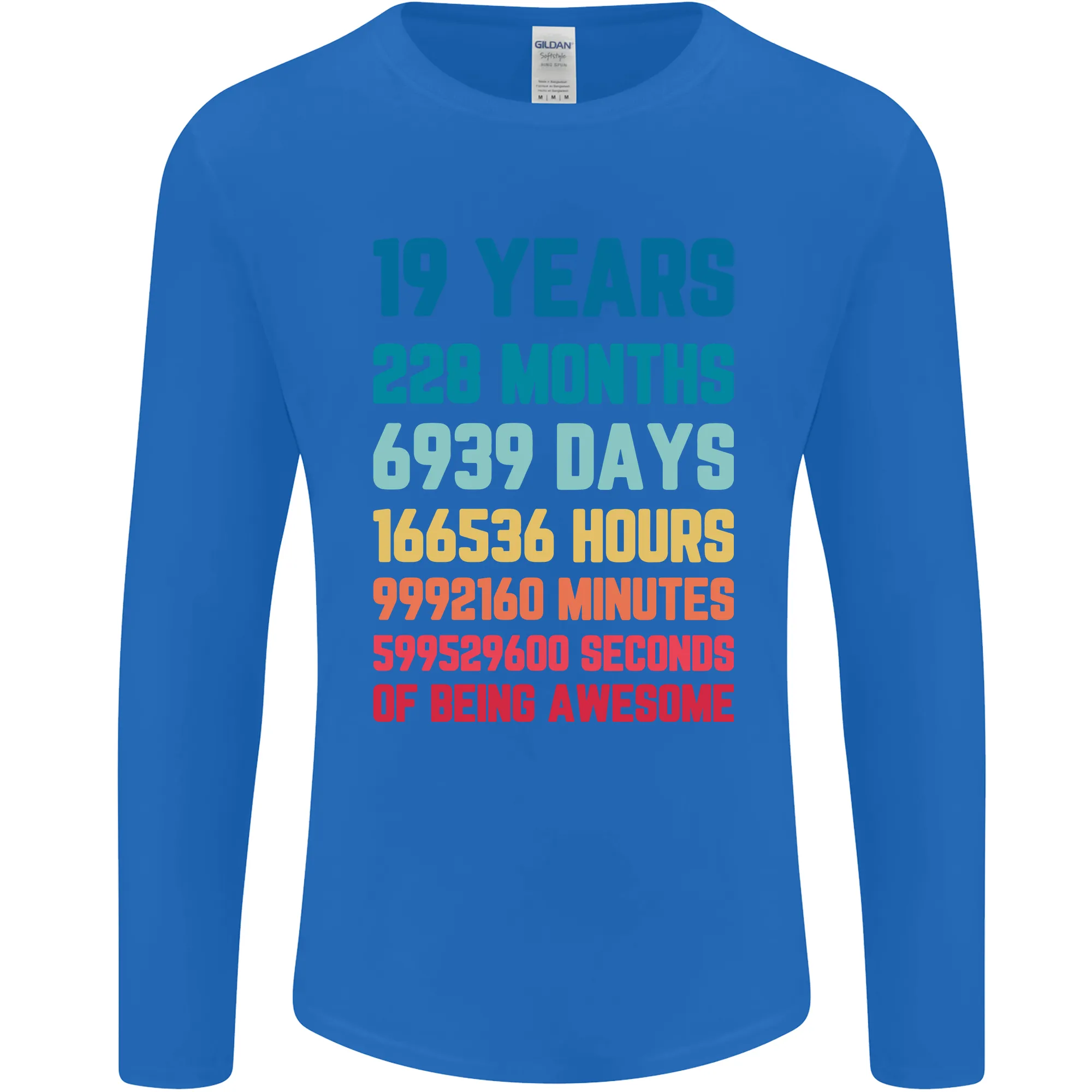 19th Birthday 19 Year Old Mens Long Sleeve T-Shirt