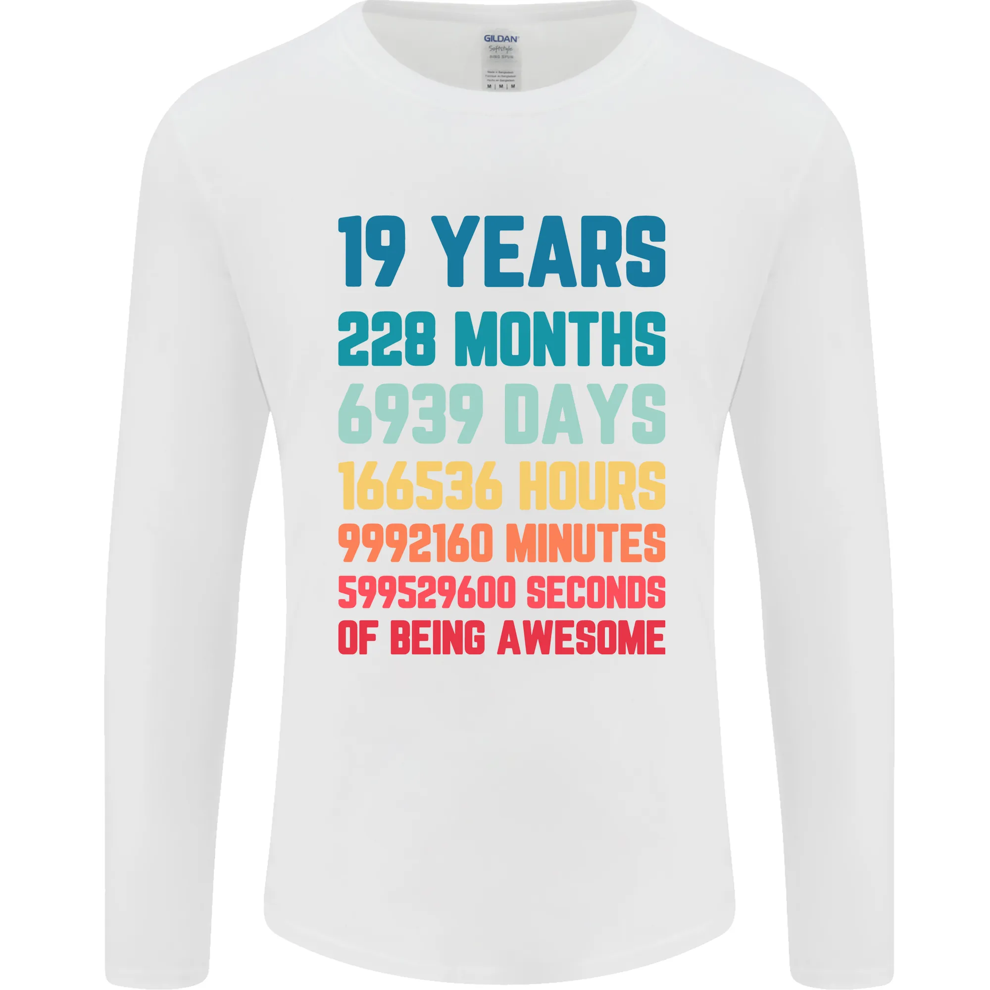 19th Birthday 19 Year Old Mens Long Sleeve T-Shirt