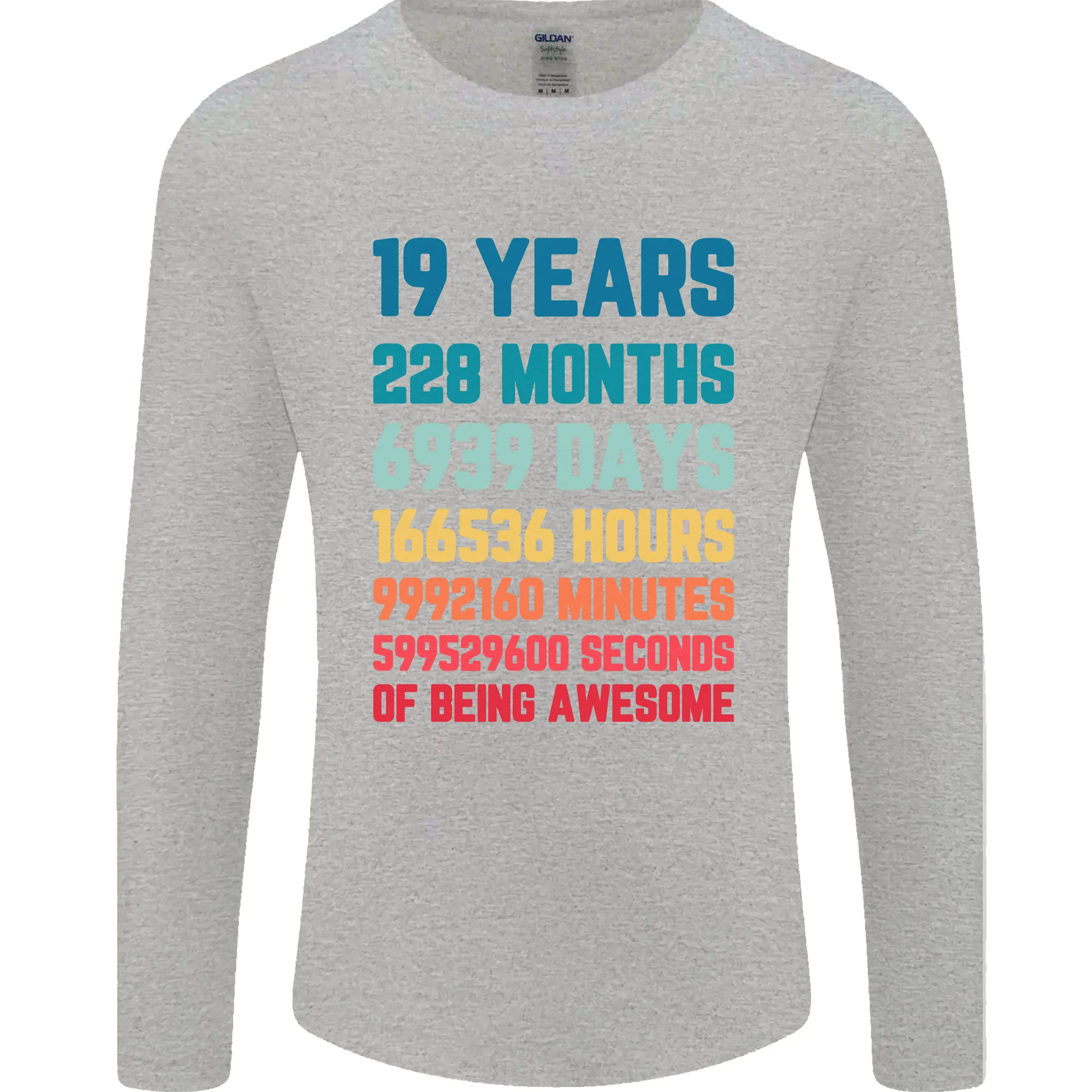 19th Birthday 19 Year Old Mens Long Sleeve T-Shirt