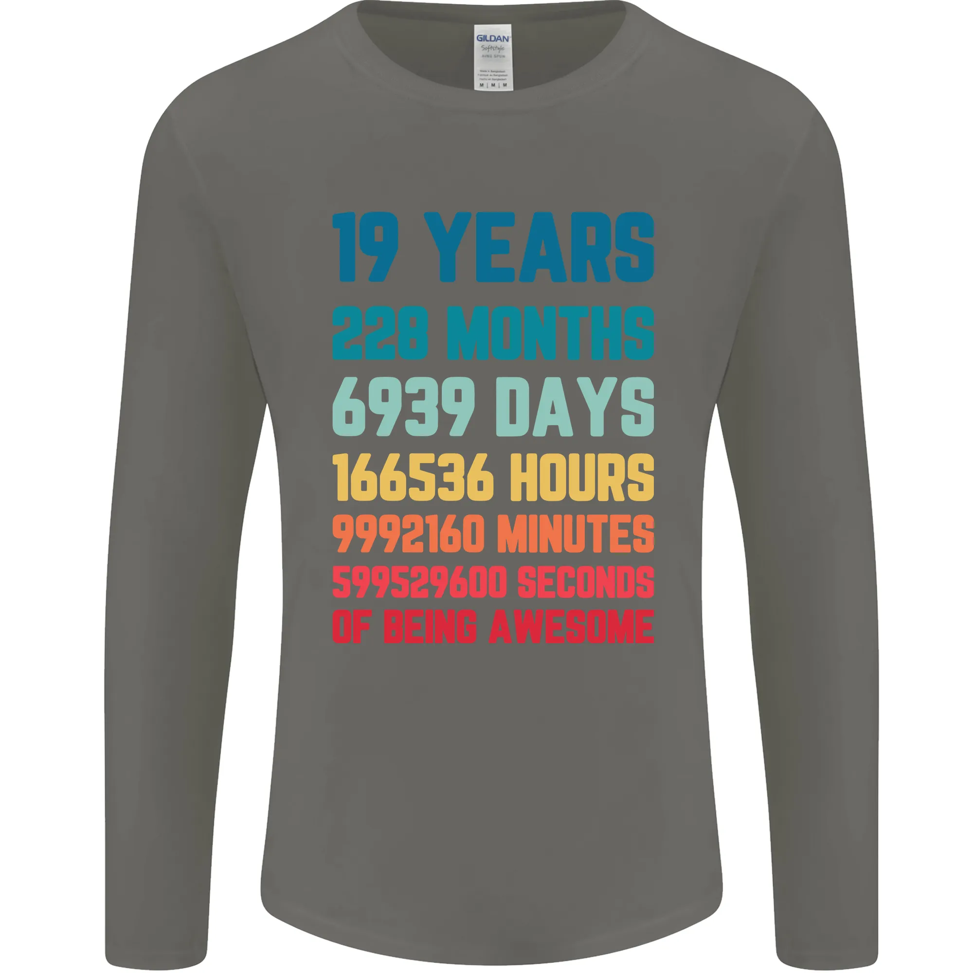 19th Birthday 19 Year Old Mens Long Sleeve T-Shirt