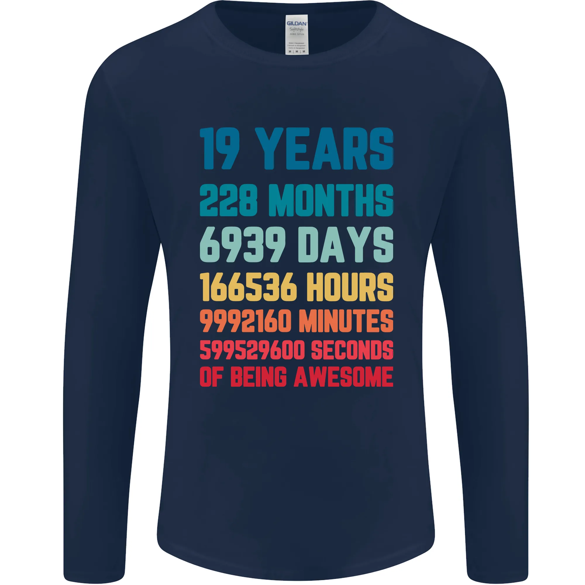 19th Birthday 19 Year Old Mens Long Sleeve T-Shirt