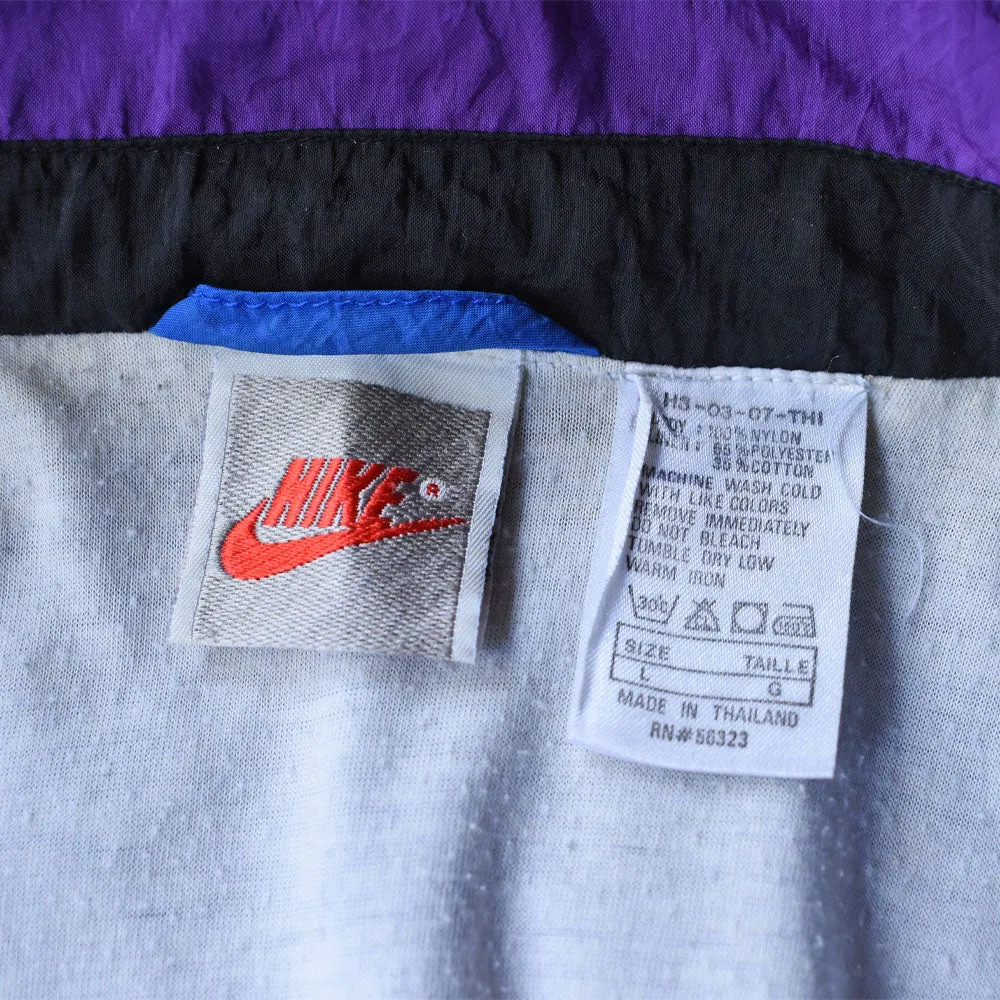 80’s NIKE 銀タグ 刺繍ロゴ ナイロン トラックジャケット 240707
