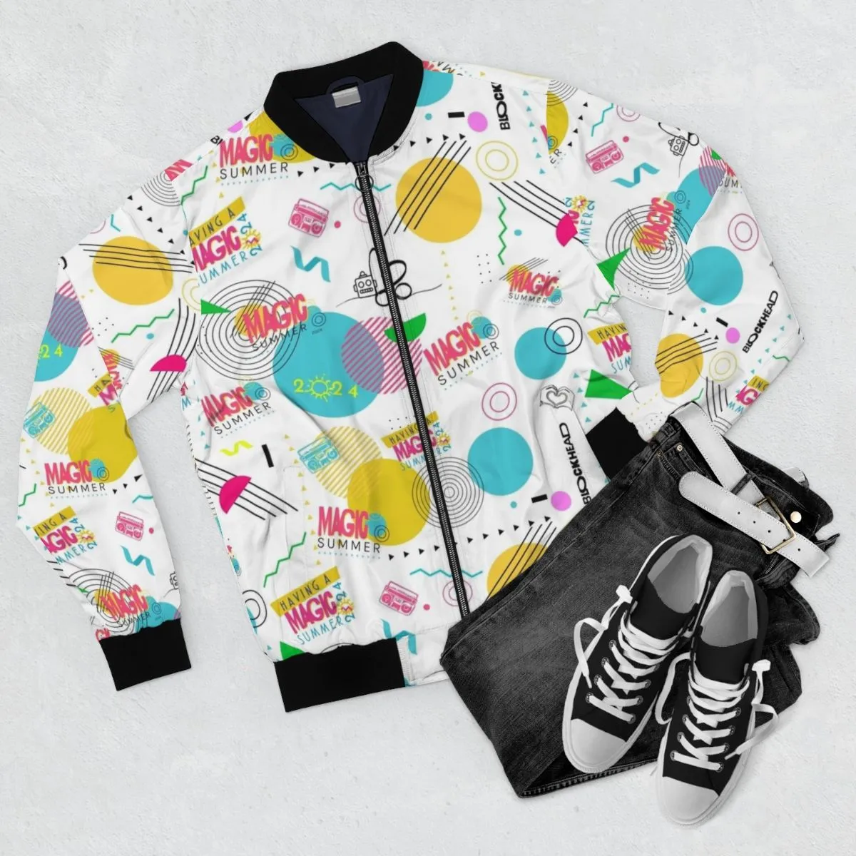 90s Bomber Jacket with New Kids on the Block Iconography