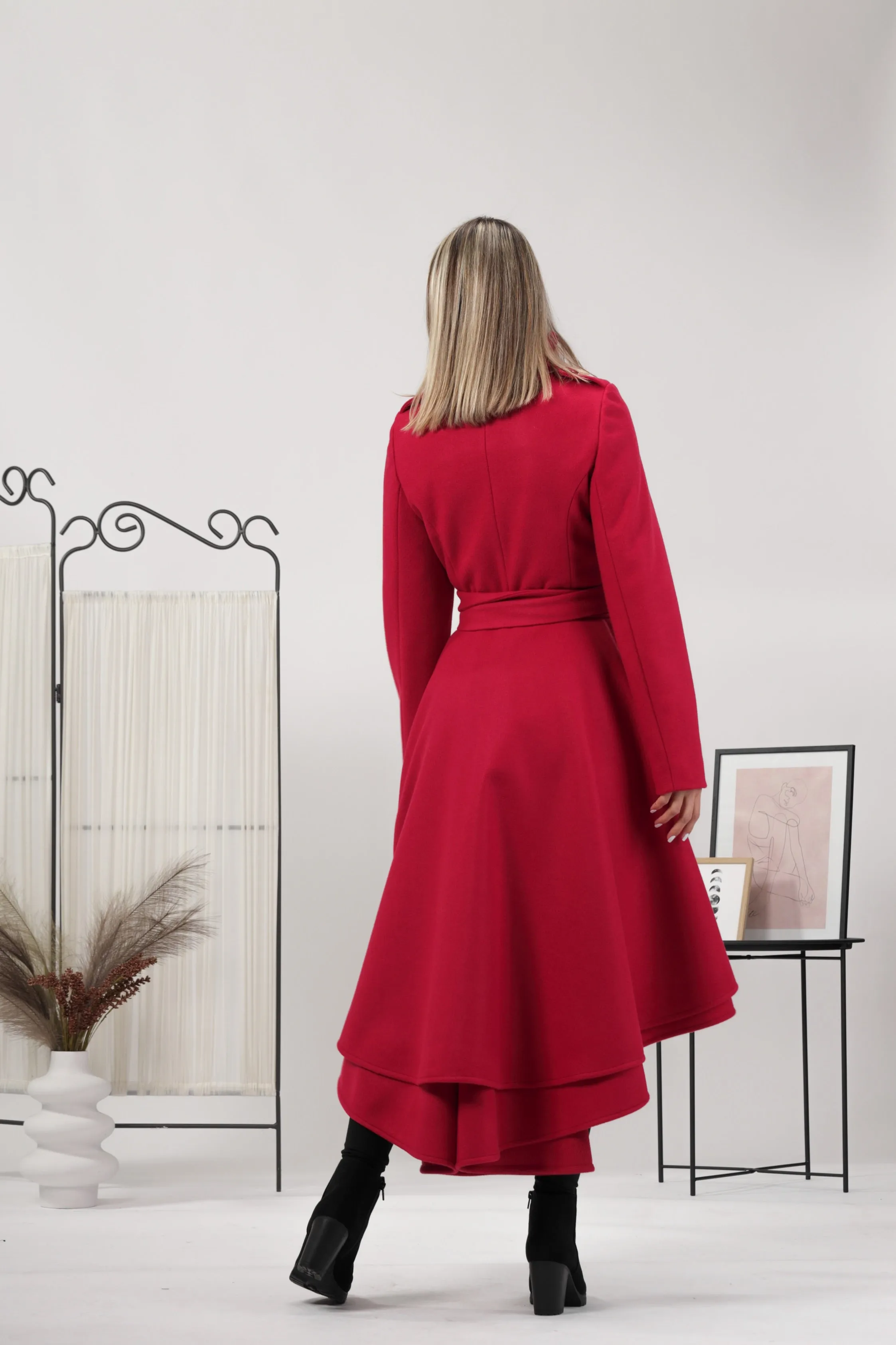 A-Line Layered Wool Coat