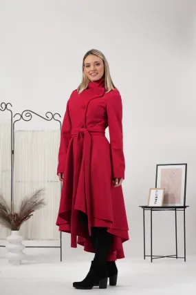 A-Line Layered Wool Coat