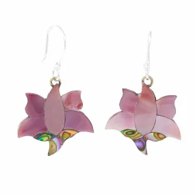 Abalone Pink Lotus Earrings Artisana
