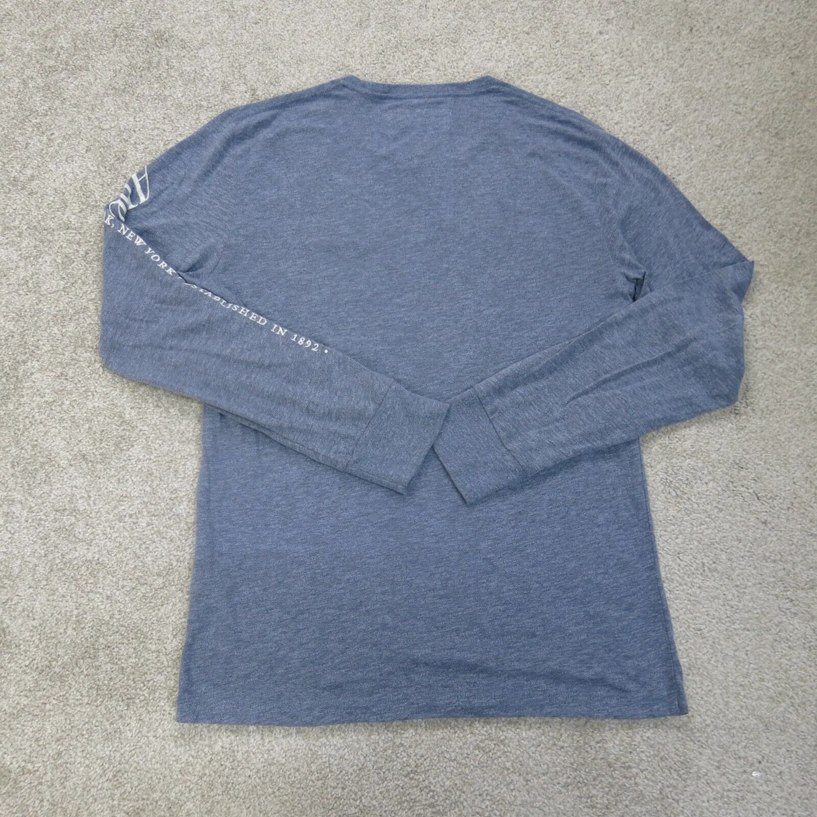 Abercrombie & Fitch Shirt Mens X Small Blue Long Sleeve Spell Out Crew Neck Logo