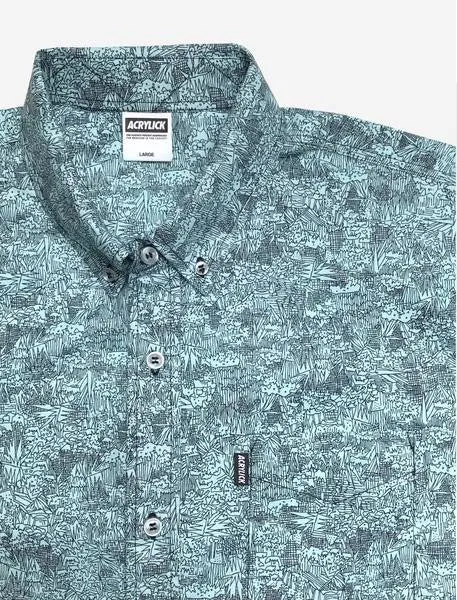 Acrylick - Kendrick S/S Button Down Men's Shirt, Aqua
