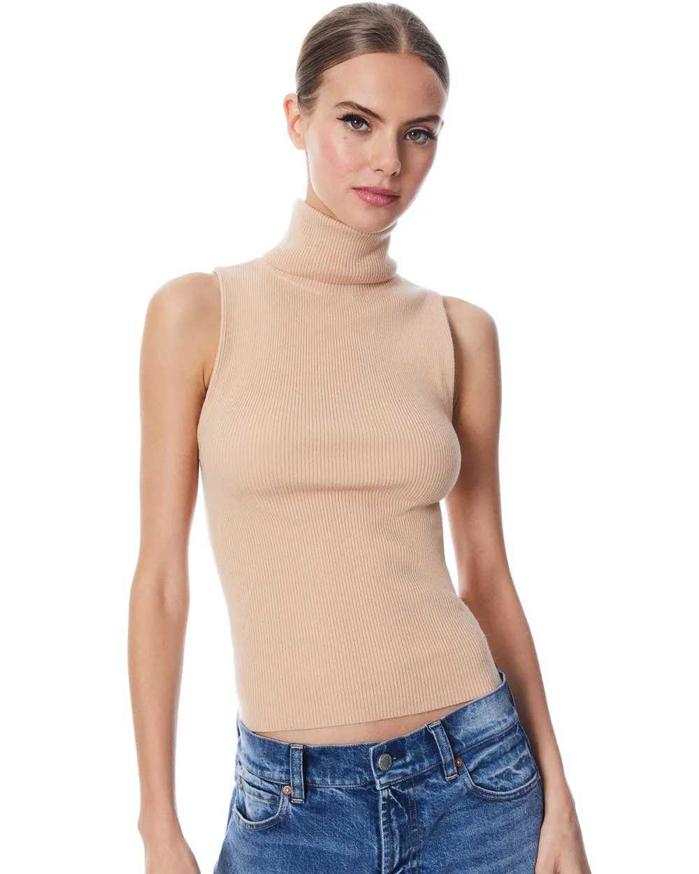 Almond Darcey Single Layer Turtleneck