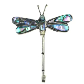 Alpaca Silver Abalone Dragonfly Pin Artisana