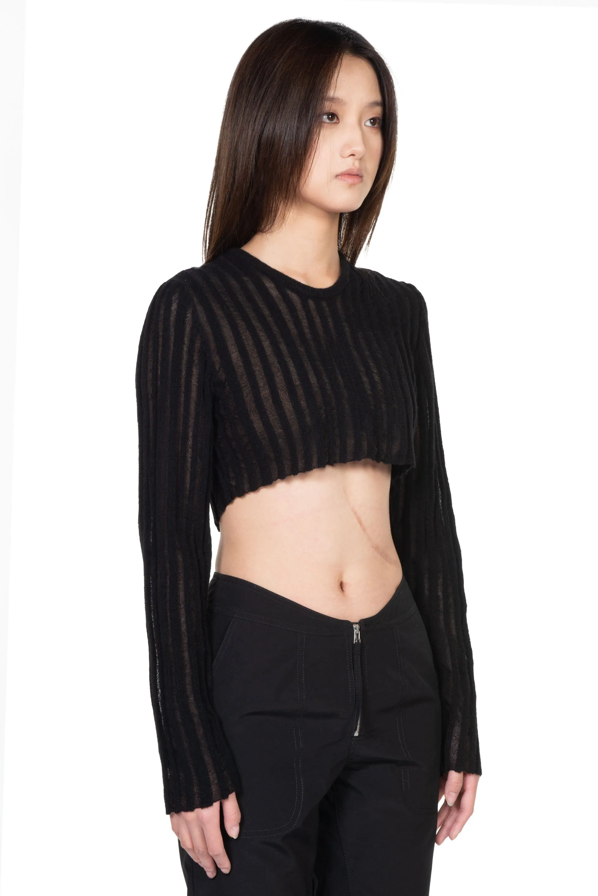 Alpaca Wool Stripped Knit Top