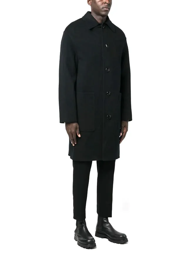 AMI Paris Double Face Mid-Length Coat With Patch Pockets