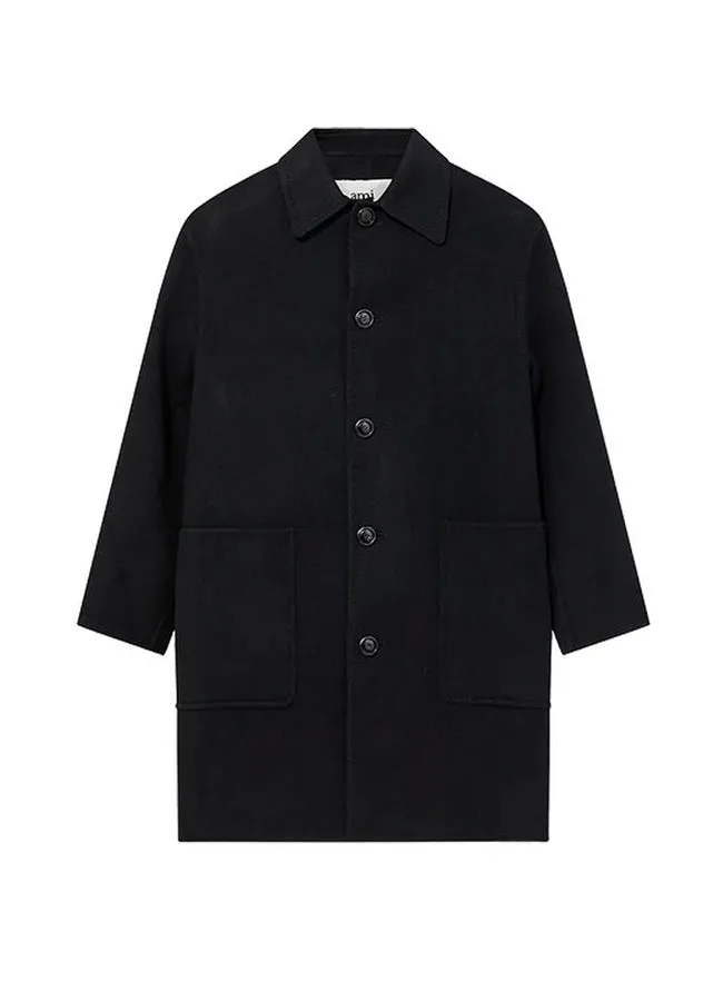AMI Paris Double Face Mid-Length Coat With Patch Pockets