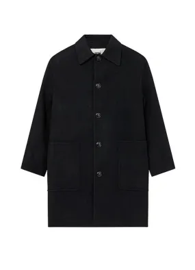 AMI Paris Double Face Mid-Length Coat With Patch Pockets