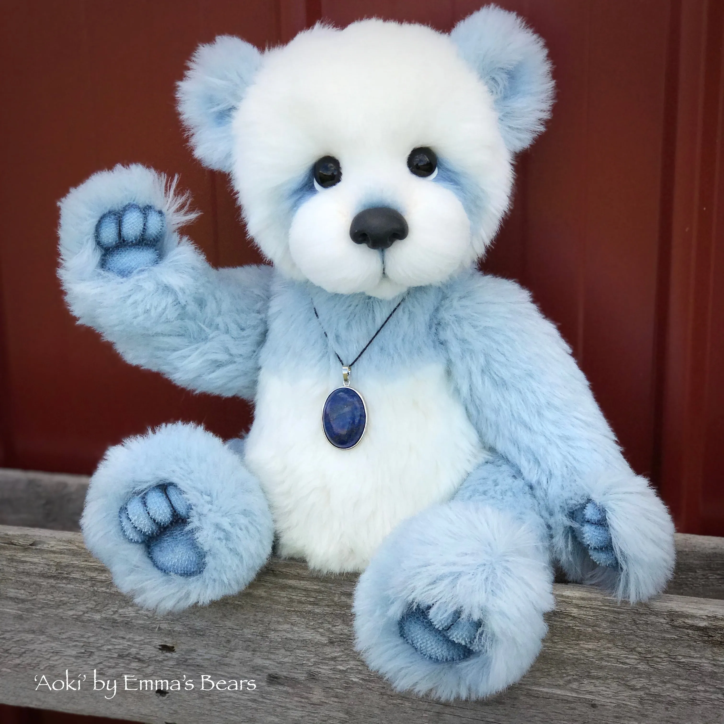 Aoki - 16" Alpaca and Faux Fur Artist Easter Bear by Emma's Bears - OOAK