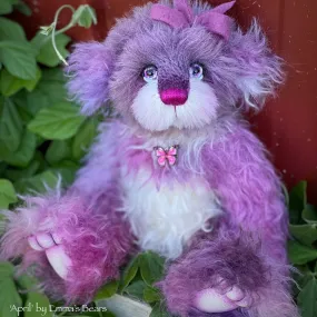 April - 11" Hand-Dyed mohair and alpaca bear by Emma's Bears - OOAK