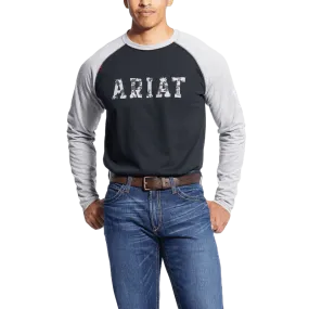 Ariat Men's Navy USA Flame-Resistant Baseball T-Shirt