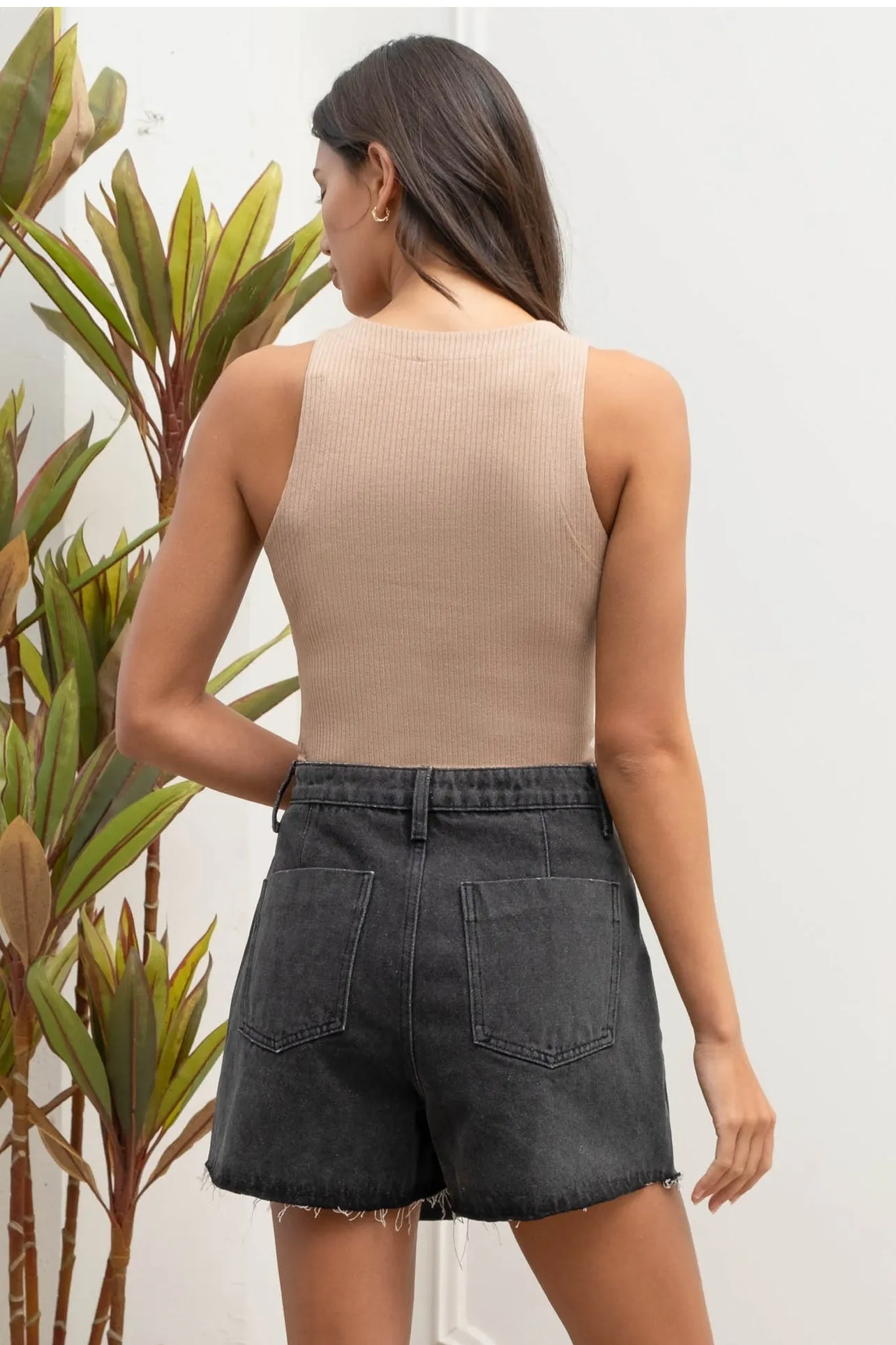 Ashley Ribbed Tank (Tan)