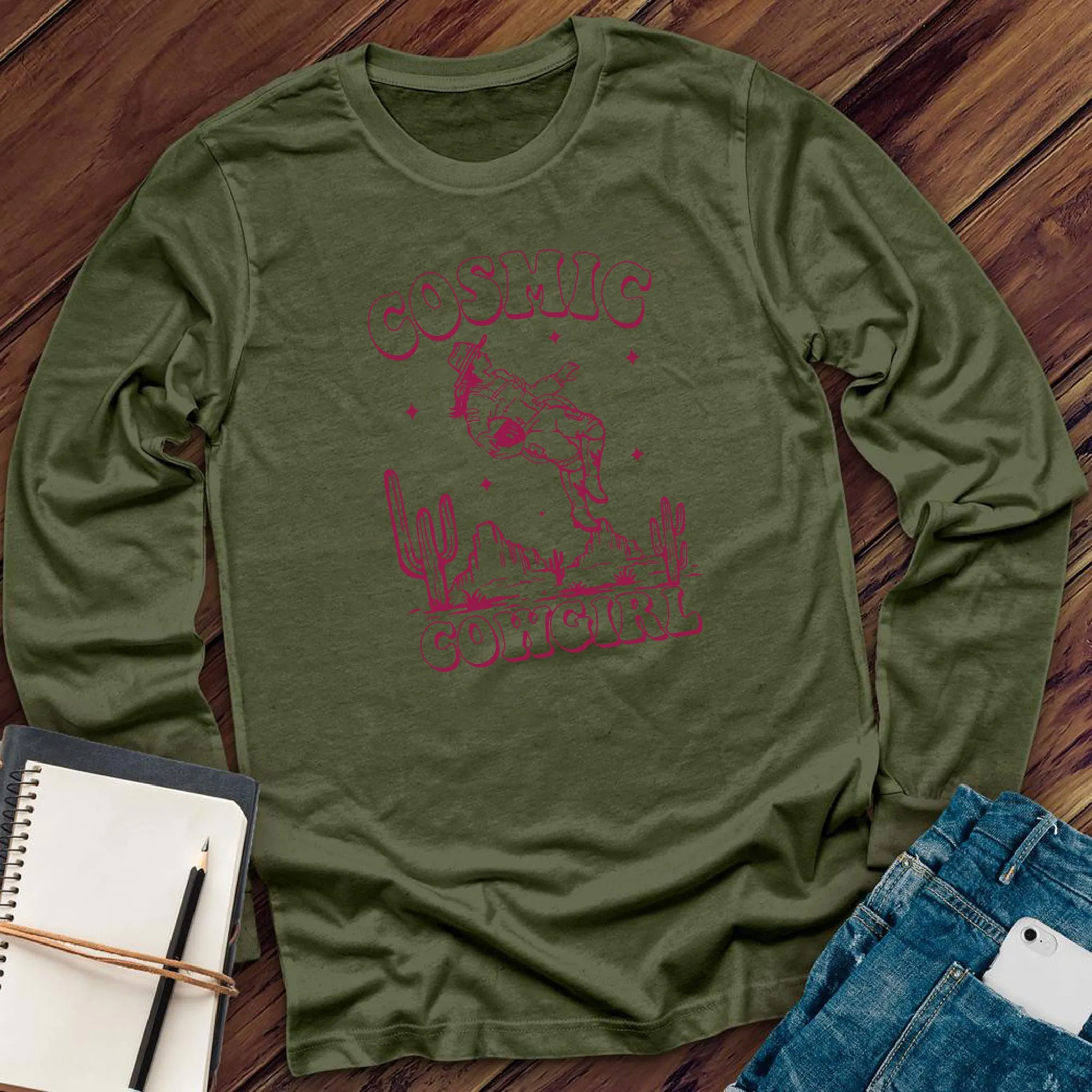 Astronaut Cosmic Cowgirl Long Sleeve