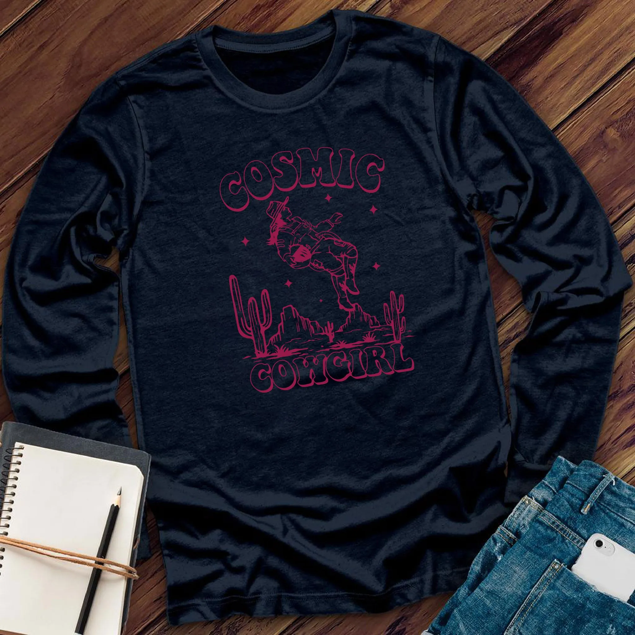 Astronaut Cosmic Cowgirl Long Sleeve