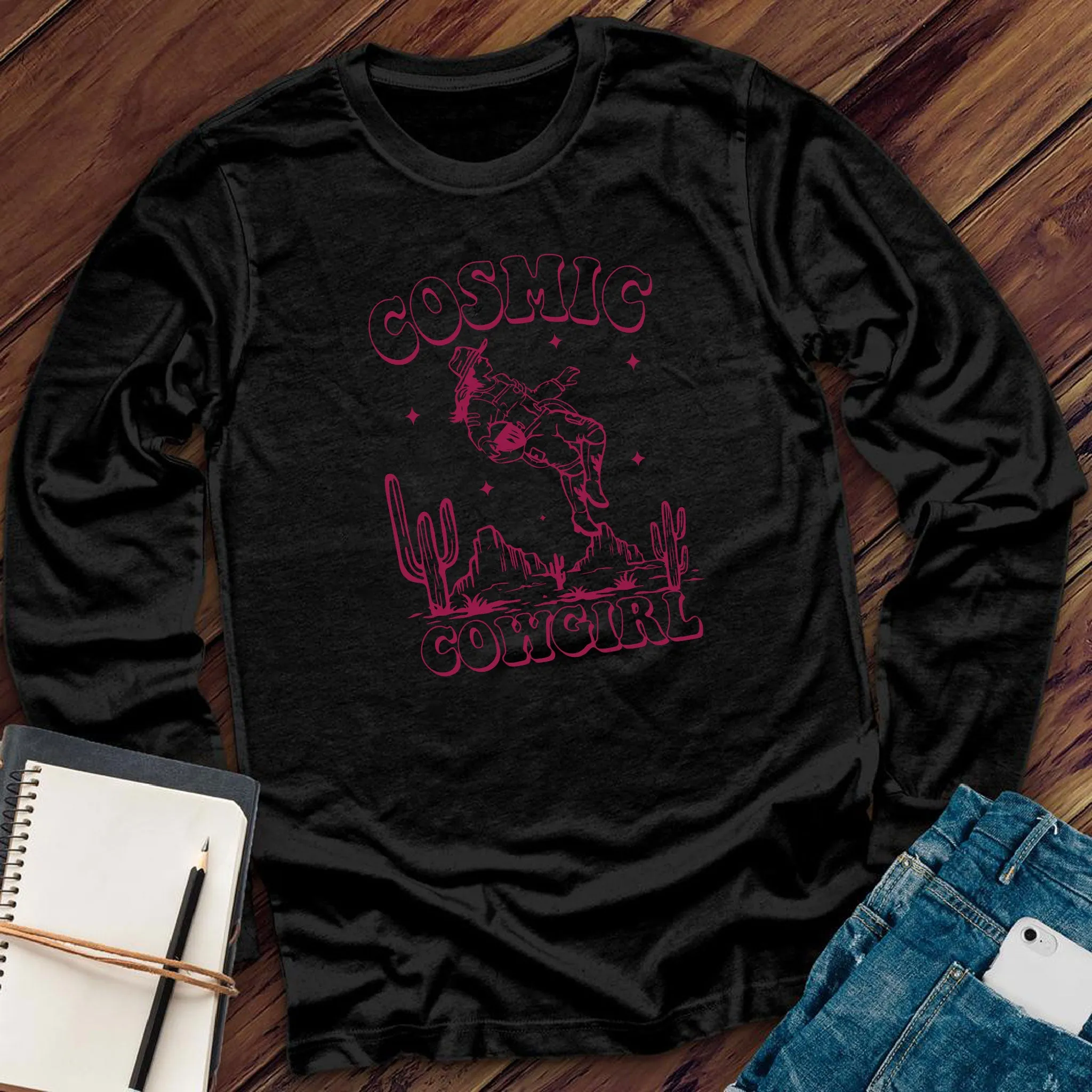 Astronaut Cosmic Cowgirl Long Sleeve