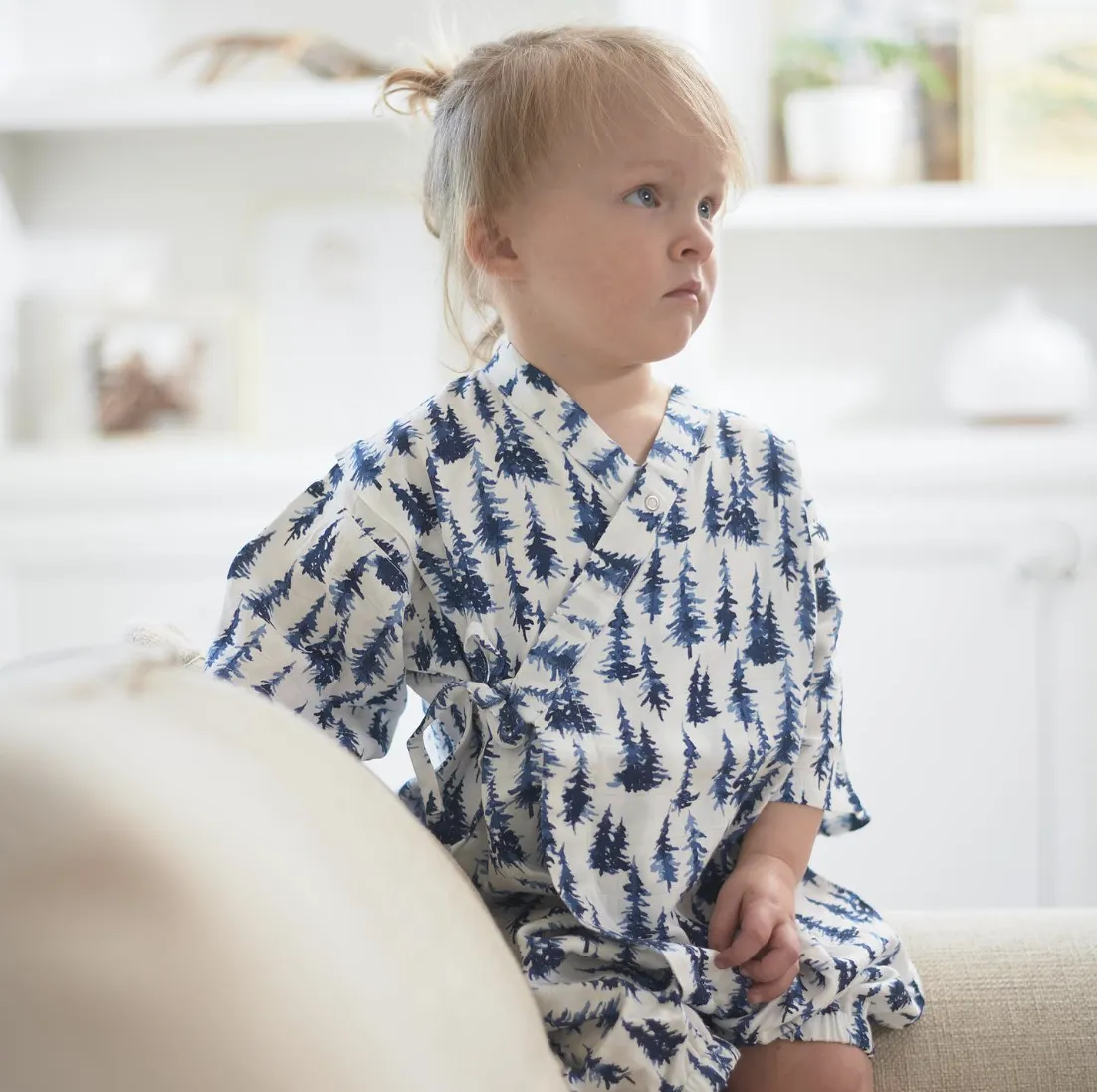 Baby Kimono Jumpsuit | Indigo Forest