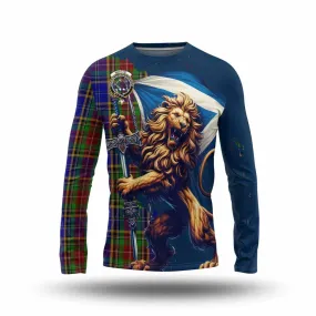 Beattie (Beatty) Tartan Family Crest Long Sleeve T-Shirt with Scottish Majestic Lion