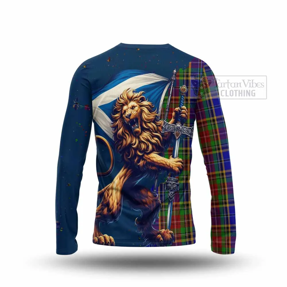 Beattie (Beatty) Tartan Family Crest Long Sleeve T-Shirt with Scottish Majestic Lion