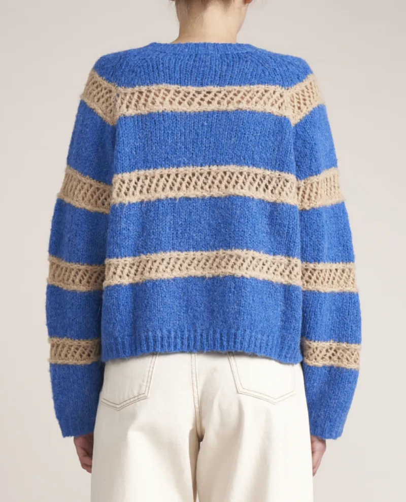 Bellerose Roft Sea Stripe Crew Knit - UK8