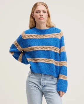 Bellerose Roft Sea Stripe Crew Knit - UK8