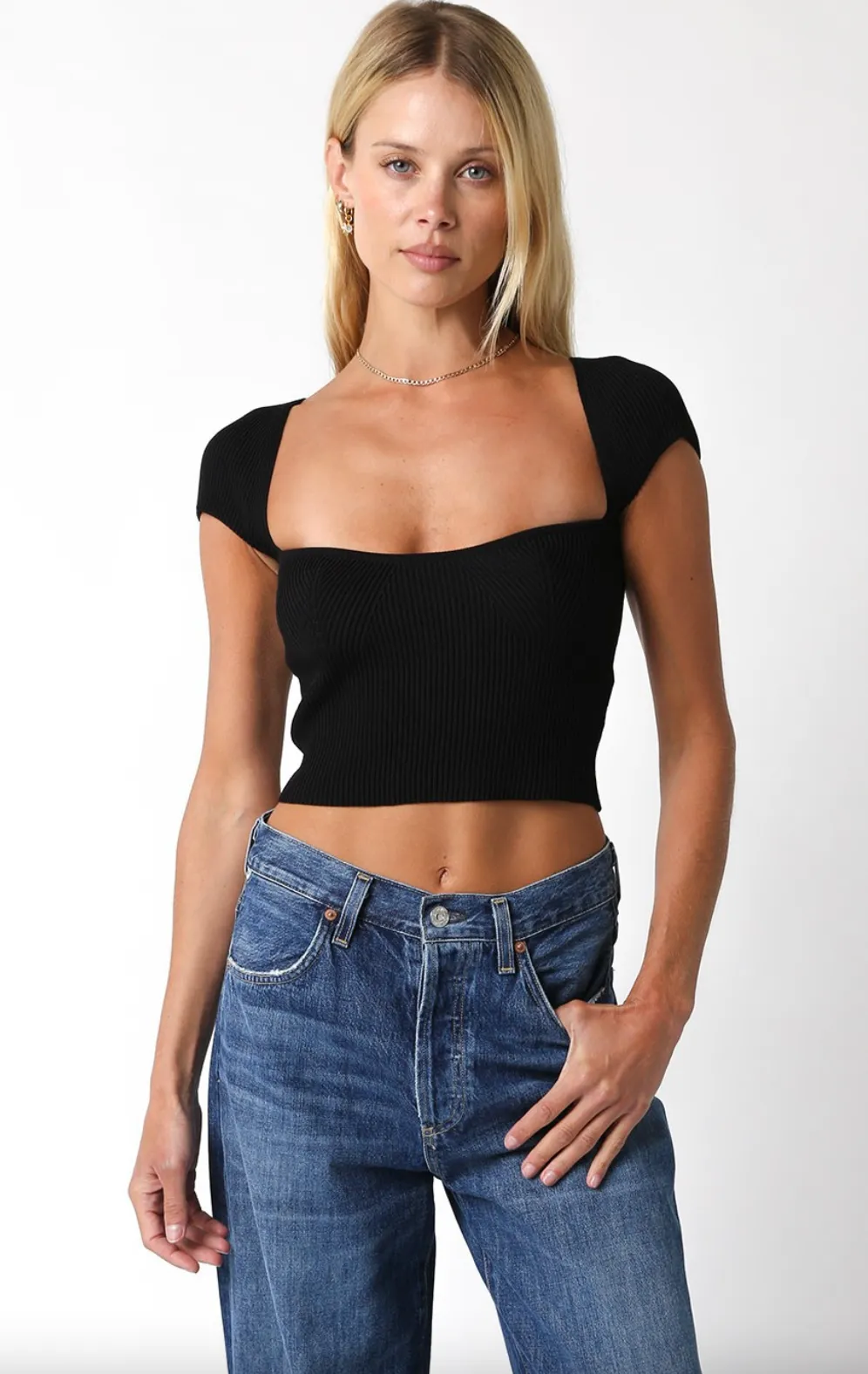 Betty Square Neck Cropped Top