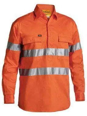 Bisley Workwear 3m Taped Long Sleeve Closed Front Drill Shirt BTC6482
