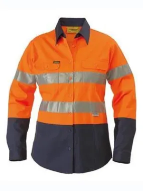 Bisley Workwear Women's 3m Taped Hi Vis Drill Shirt Long Sleeve BLT6456