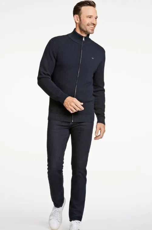 Bison Pique - Cardigan med lynlås