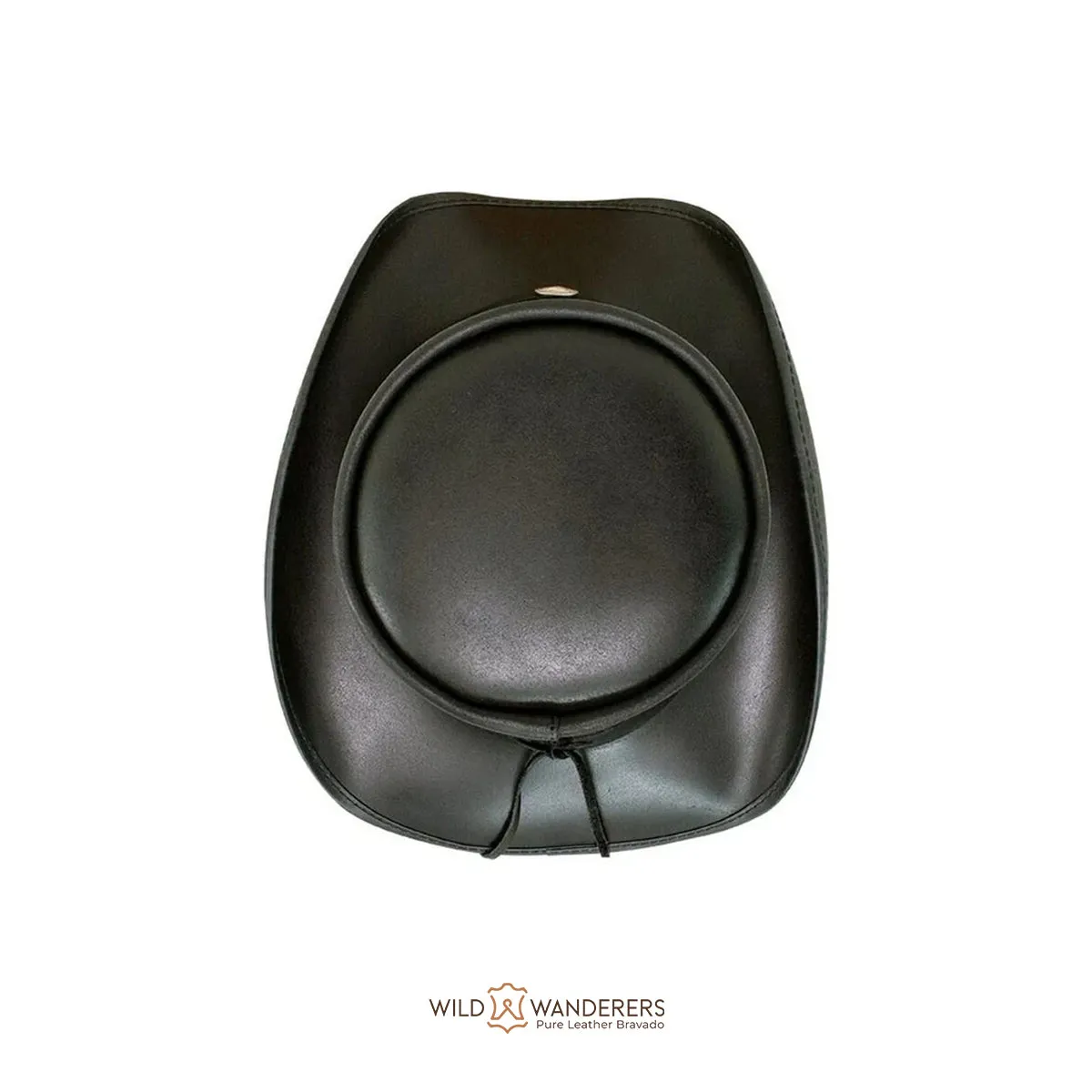 Black Smokey Shaded Leather Top Hat