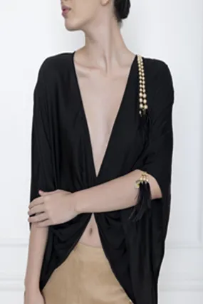 Black Twist Kaftan Top