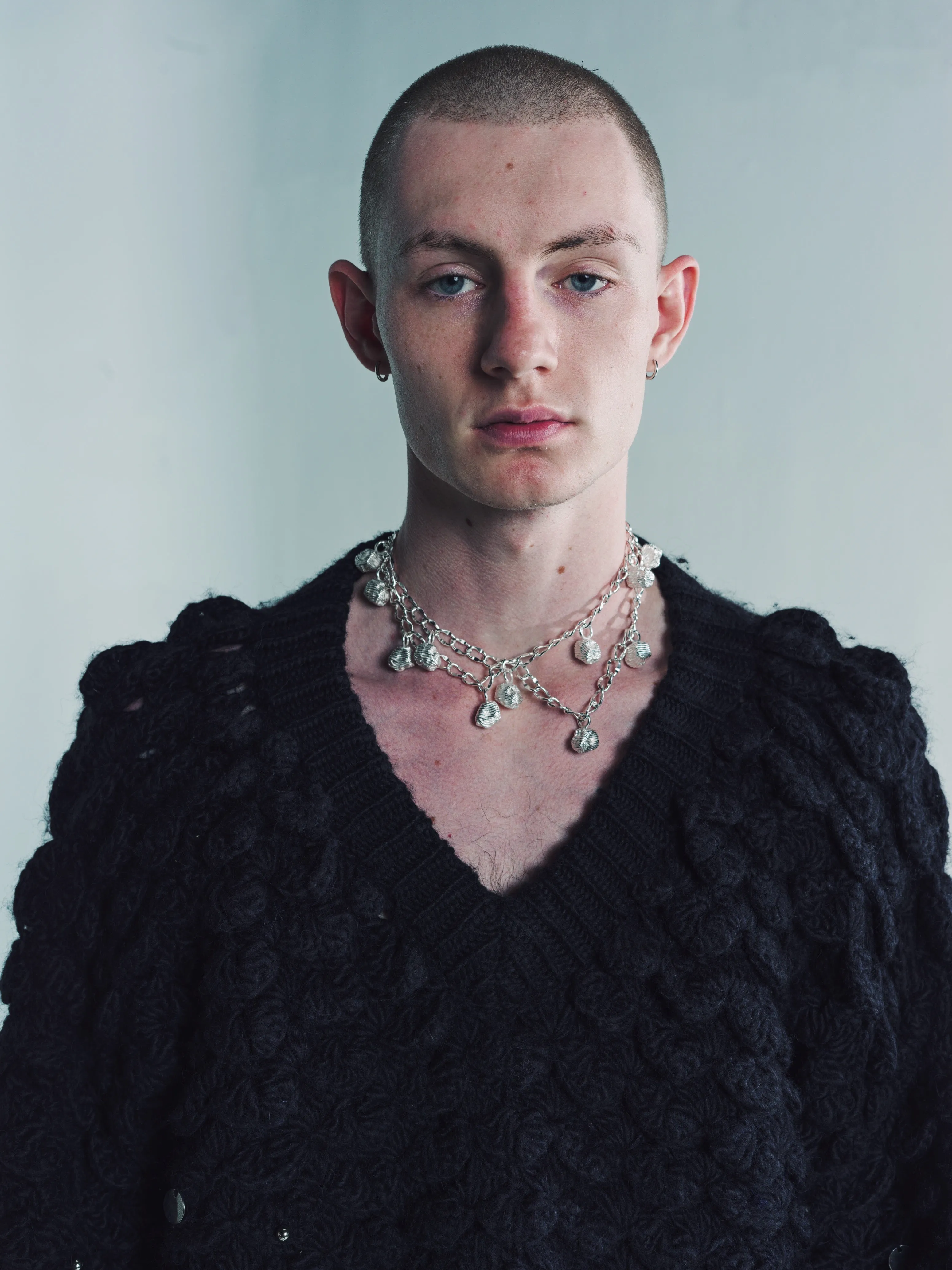 Black Wool Fraville V-Neck
