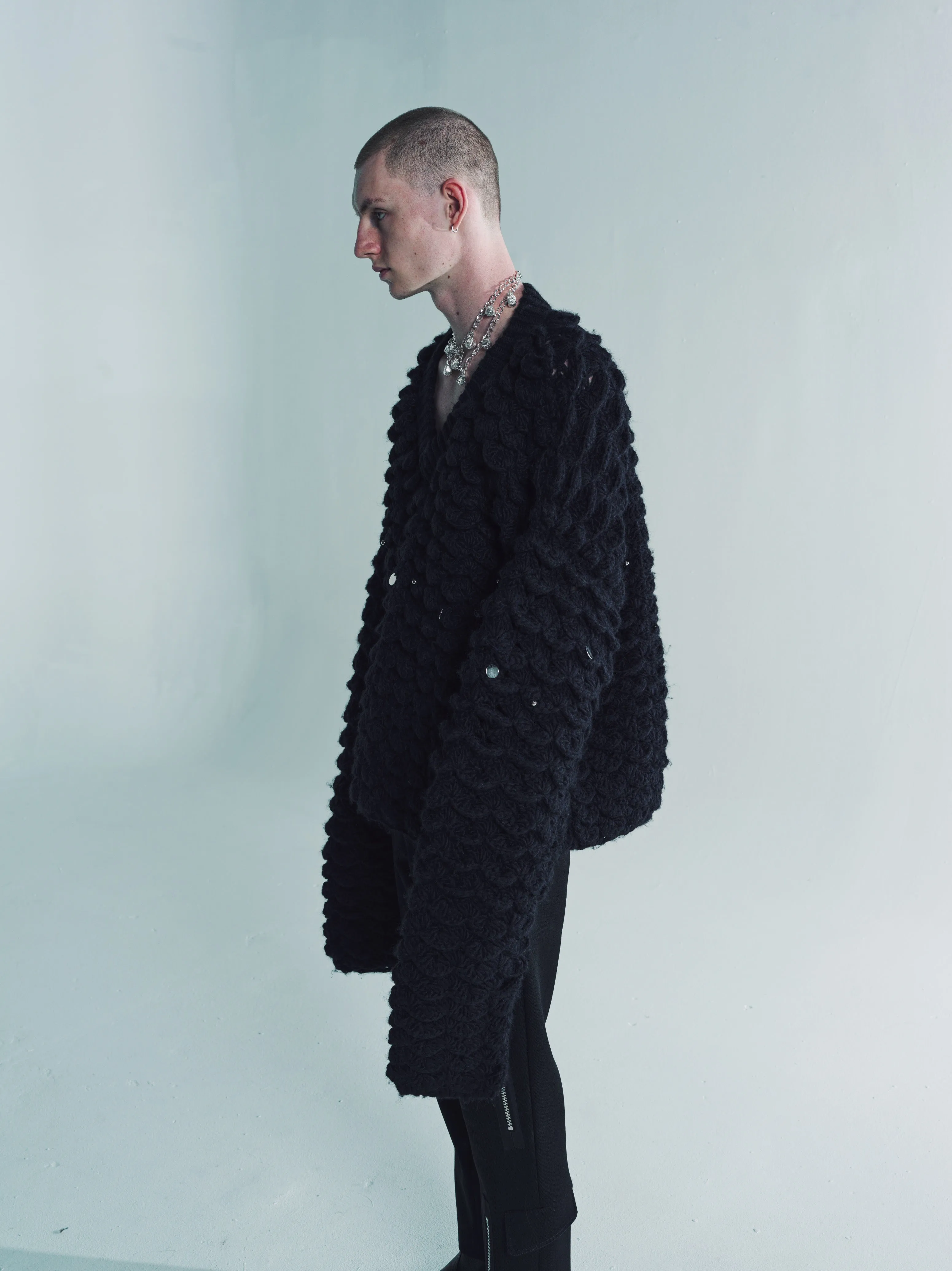 Black Wool Fraville V-Neck