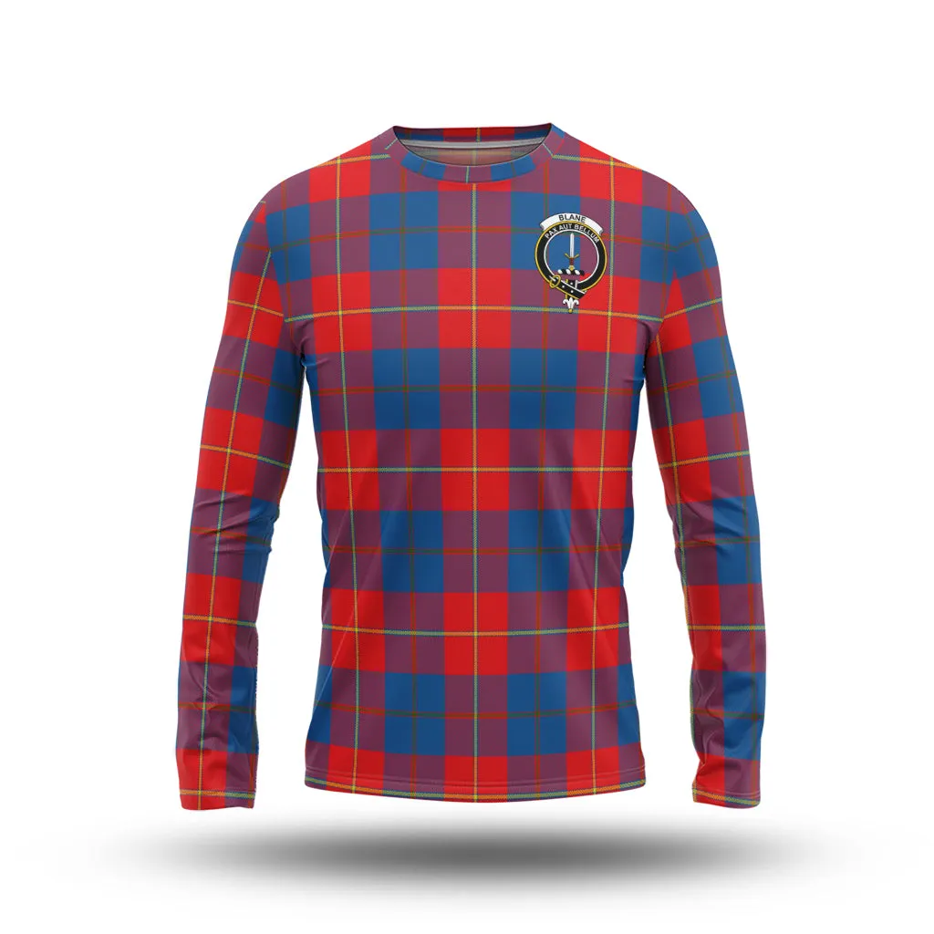 Blane Tartan Long Sleeve T-Shirt with Family Crest