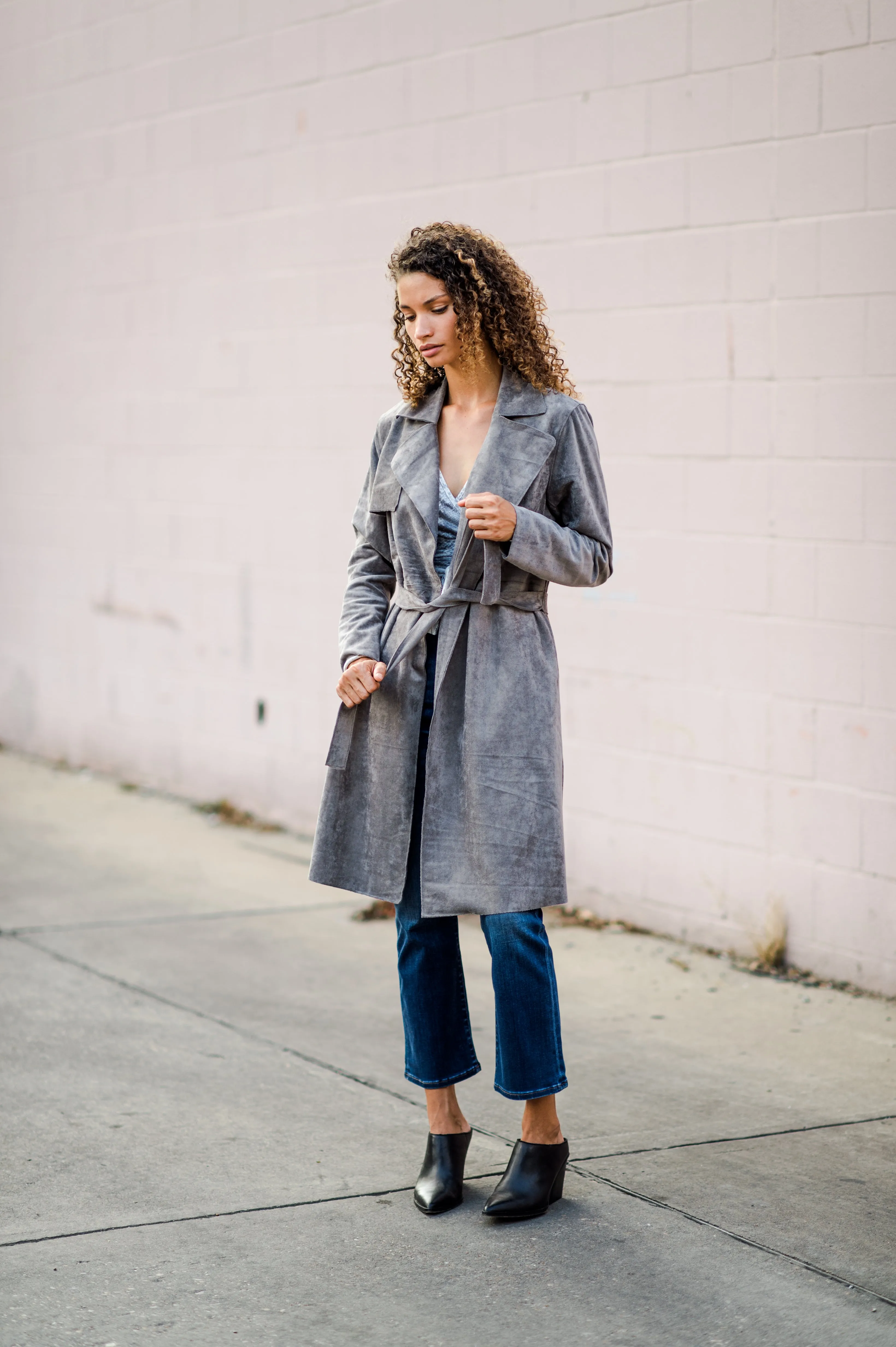 Blank NYC Faux Suede Trench