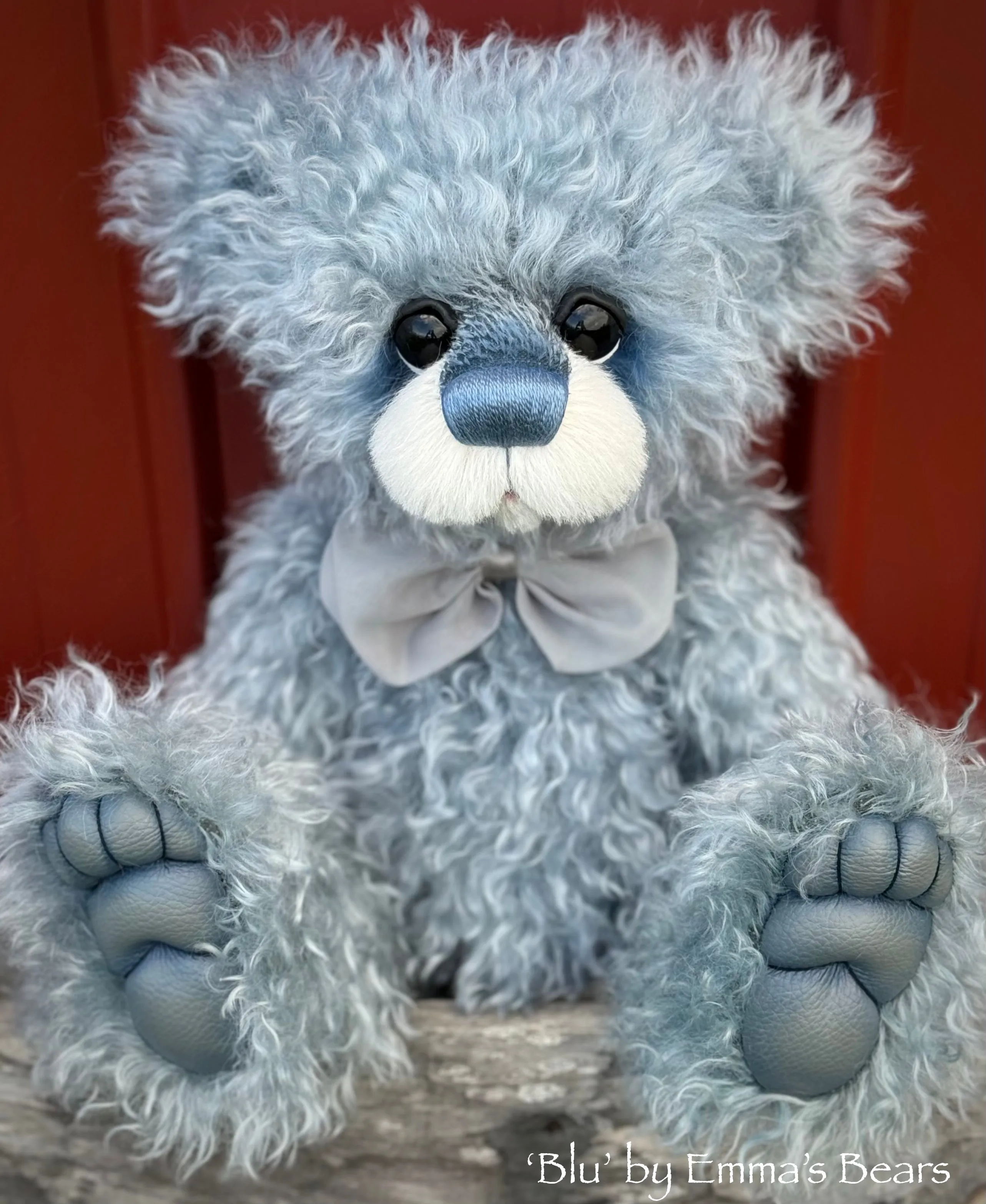 Blu - 16" Hand-dyed Curlylocks Mohair Artist Bear by Emmas Bears - OOAK