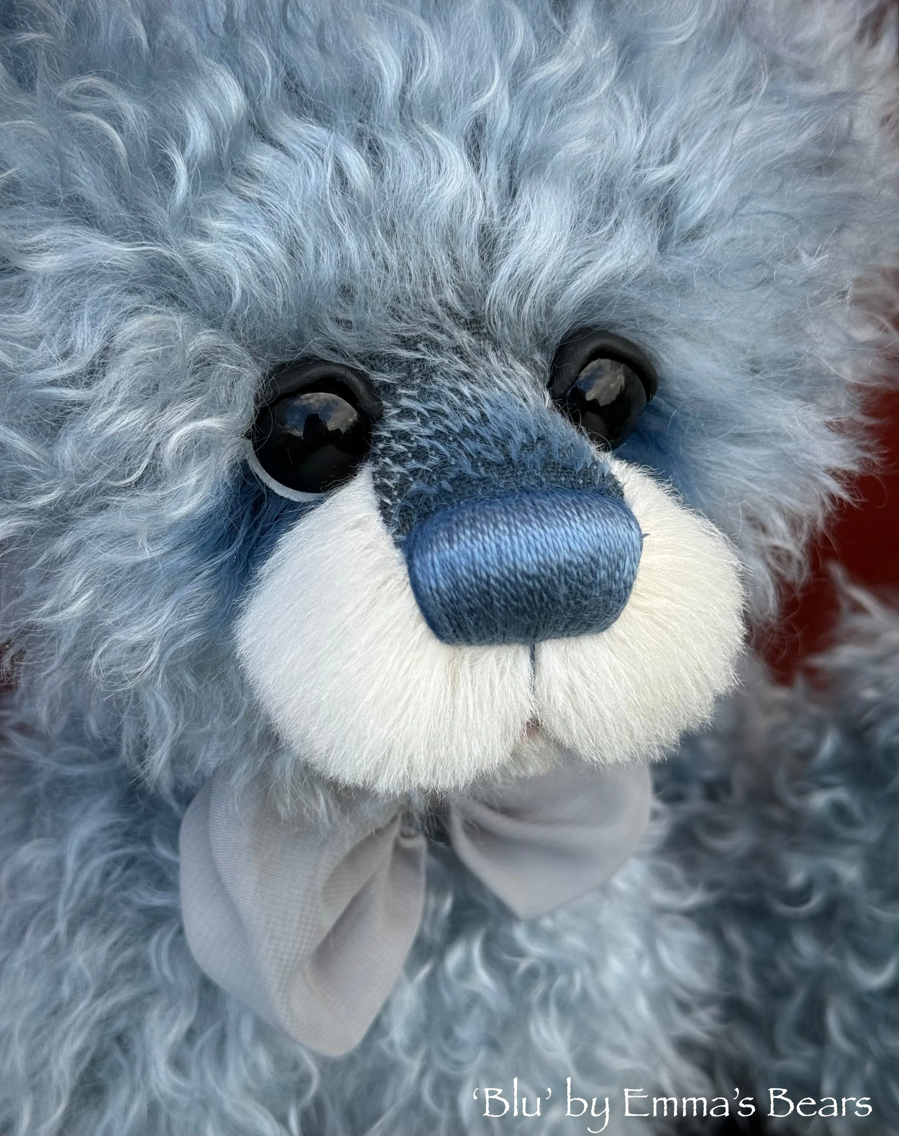 Blu - 16" Hand-dyed Curlylocks Mohair Artist Bear by Emmas Bears - OOAK