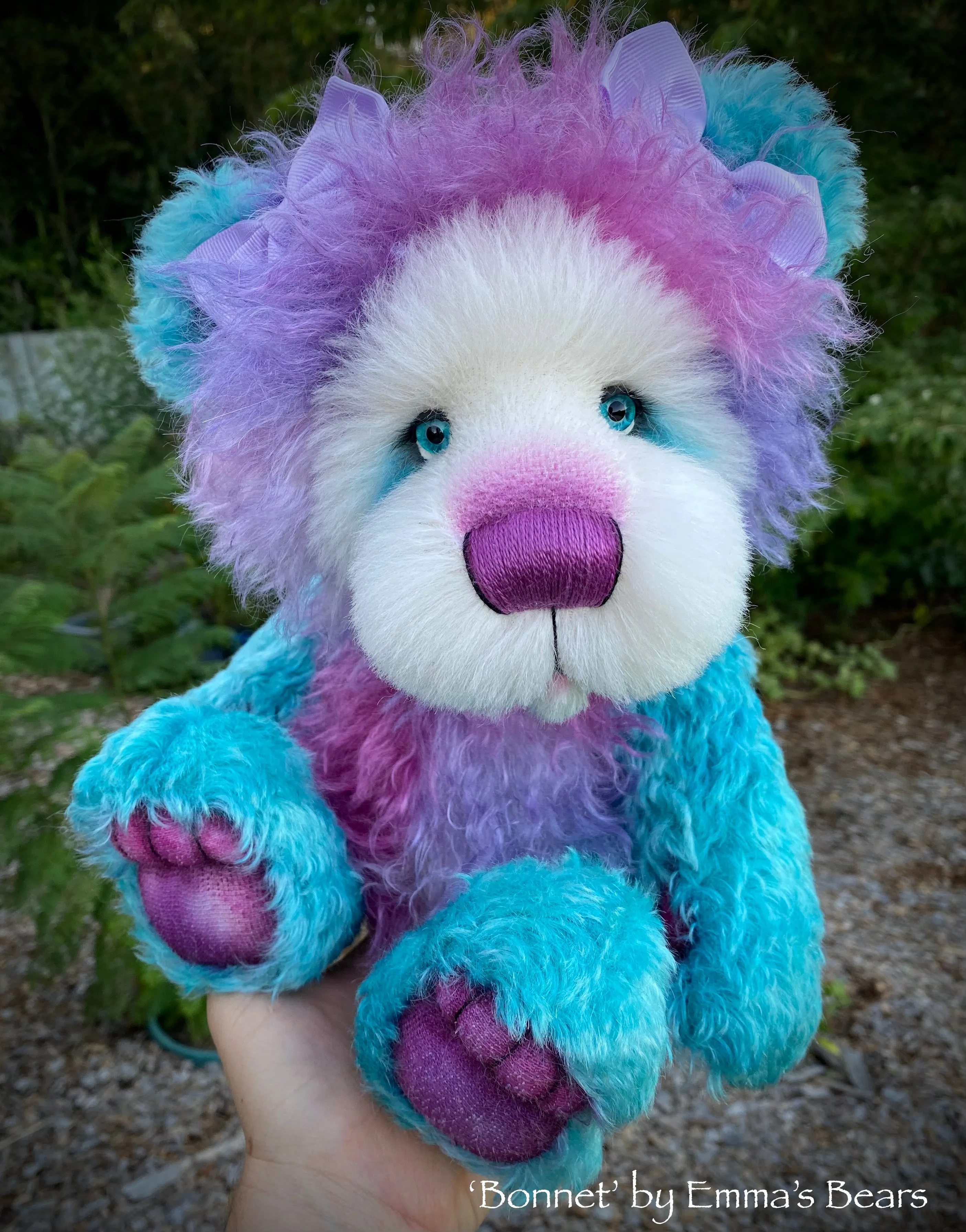 Bonnet - 15" Hand-Dyed Curlylocks Mohair Artist Bear by Emma's Bears - OOAK