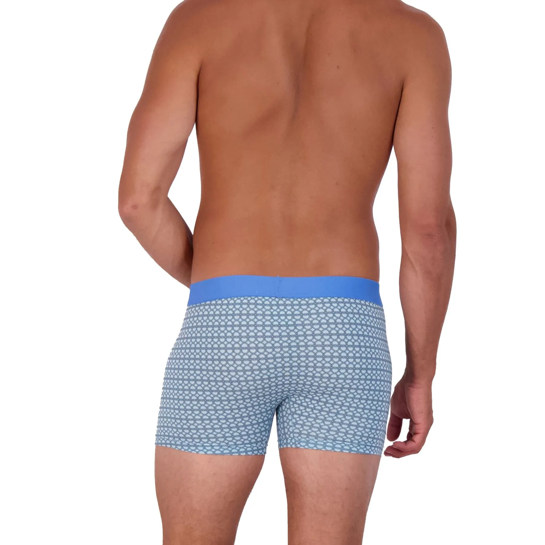 Boxer Brief w/ Fly in Steel Blue Rings by Wood Underwear