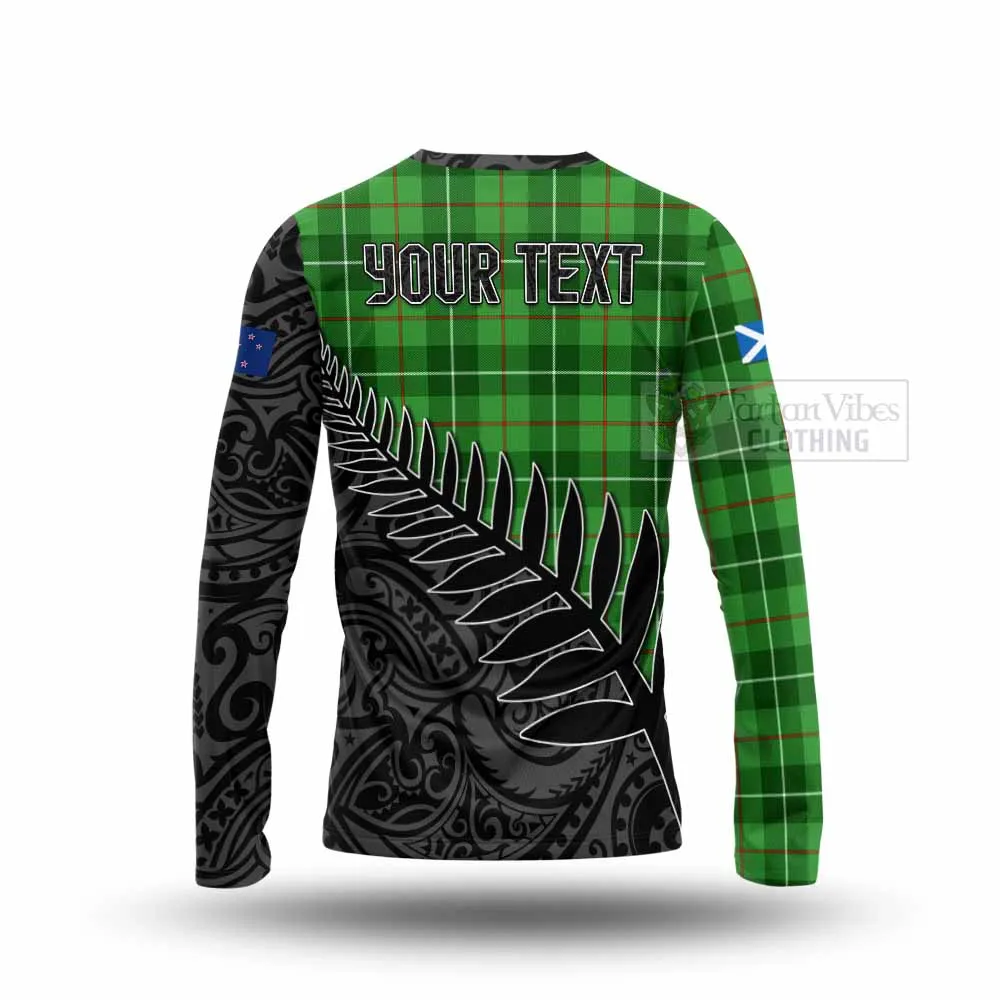 Boyle Crest Tartan Long Sleeve T-Shirt with New Zealand Silver Fern Half Style
